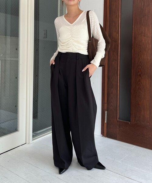 CAPRICIEUX LE'MAGE(カプリシューレマージュ)の「起毛レースプルオーバー(ニット/セーター・レディース・ブラック/オフホワイト・FREE)」の17枚目の写真