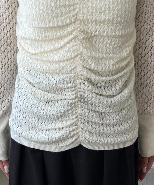 CAPRICIEUX LE'MAGE(カプリシューレマージュ)の「起毛レースプルオーバー(ニット/セーター・レディース・ブラック/オフホワイト・FREE)」の22枚目の写真