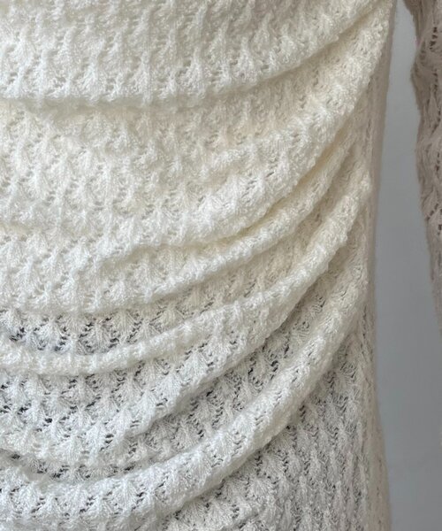 CAPRICIEUX LE'MAGE(カプリシューレマージュ)の「起毛レースプルオーバー(ニット/セーター・レディース・ブラック/オフホワイト・FREE)」の3枚目の写真