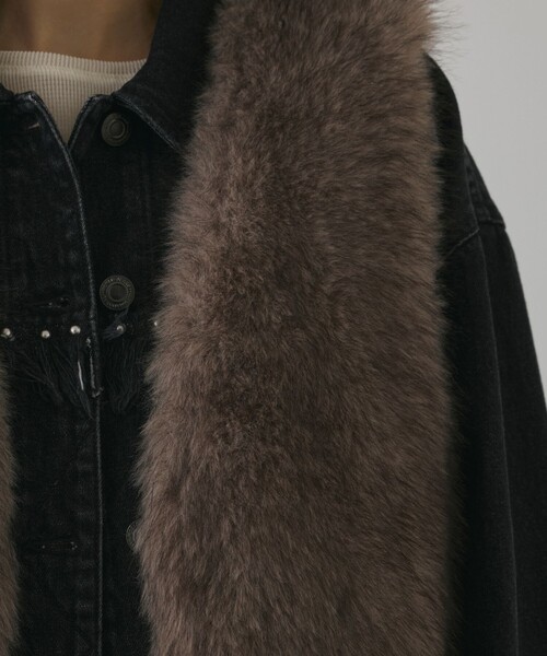 Diagram(ダイアグラム)の「フェイクフォックスファ-ベスト(その他アウター・レディース・ベージュ/グレー・36)」の4枚目の写真