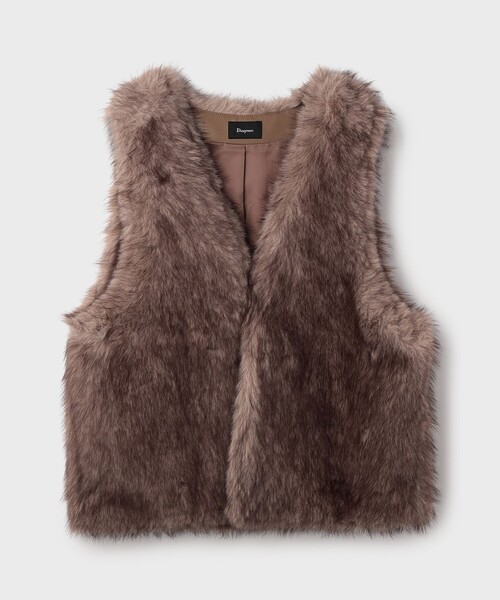 Diagram(ダイアグラム)の「フェイクフォックスファ-ベスト(その他アウター・レディース・ベージュ/グレー・36)」の3枚目の写真