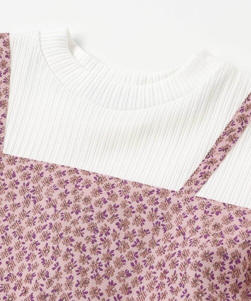 BeBe Petits Pois Vert（ベベプチポワヴェール）の「重ね着風花ジャガードチュニック+バルーンパンツセットアップ（セットアップ・キッズ・ブルー系その他/ピンク系その他・100cm/110cm/130cm/120cm/150cm/140cm）」の8枚目の写真