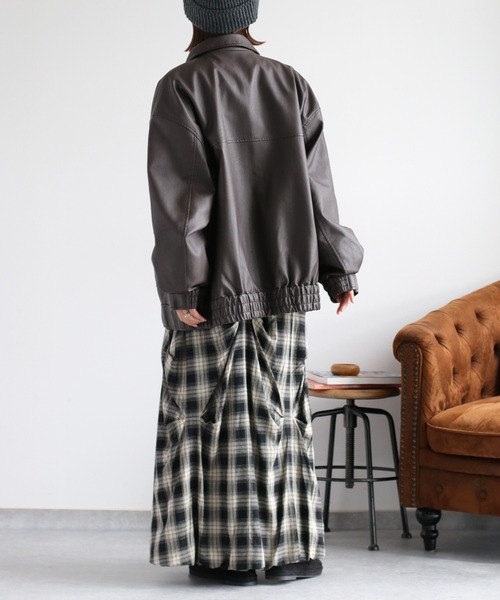 cepo（セポ）の「フェイクレザージップアップブルゾン（ブルゾン・レディース・ブラック/ブラウン・M）」の22枚目の写真