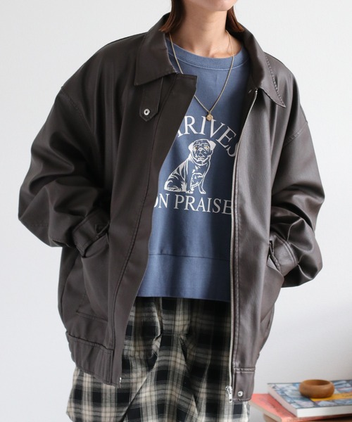 cepo（セポ）の「フェイクレザージップアップブルゾン（ブルゾン・レディース・ブラック/ブラウン・M）」の18枚目の写真