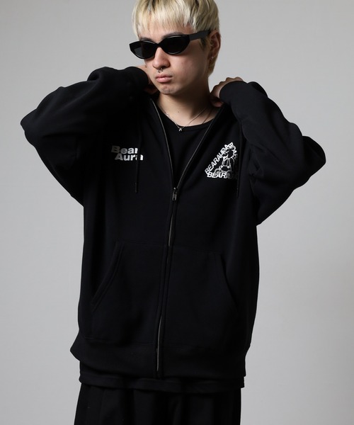 FUNALIVE（ファンアライブ）の「ワイドシルエット レトロデザイン裏起毛ZIPパーカー 韓国系（パーカー・メンズ・杢グレー/ブラック系1/ブラウン/ホワイト系1/ブラック系3/ブラック系その他/スモーキーグリーン系2/スモーキーグリーン系1/ホワイト系2/ブラック系2/ブラック系その他2/スモークピンク/ブラック系その他3/ホワイト系3/ブラック系4・LL/L/M）」の8枚目の写真