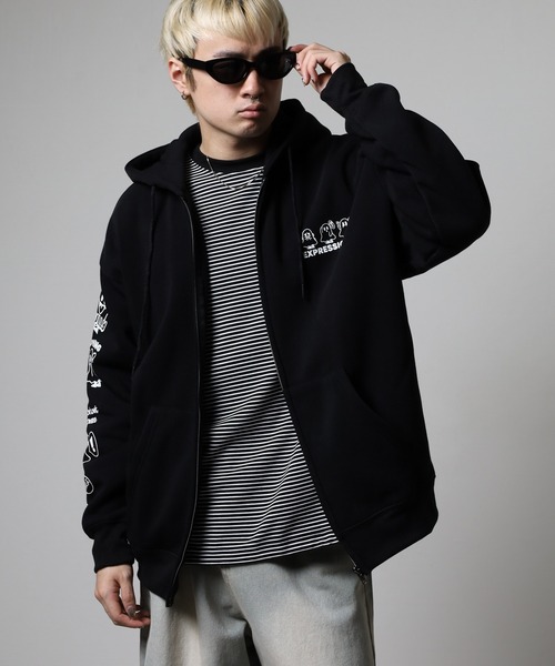 FUNALIVE（ファンアライブ）の「ワイドシルエット レトロデザイン裏起毛ZIPパーカー 韓国系（パーカー・メンズ・杢グレー/ブラック系1/ブラウン/ホワイト系1/ブラック系3/ブラック系その他/スモーキーグリーン系2/スモーキーグリーン系1/ホワイト系2/ブラック系2/ブラック系その他2/スモークピンク/ブラック系その他3/ホワイト系3/ブラック系4・LL/L/M）」の21枚目の写真