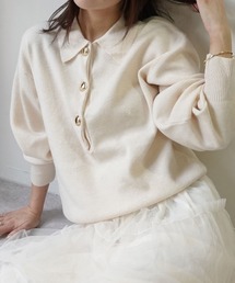 CORNERS | 金ボタンポロニット(ニット/セーター)