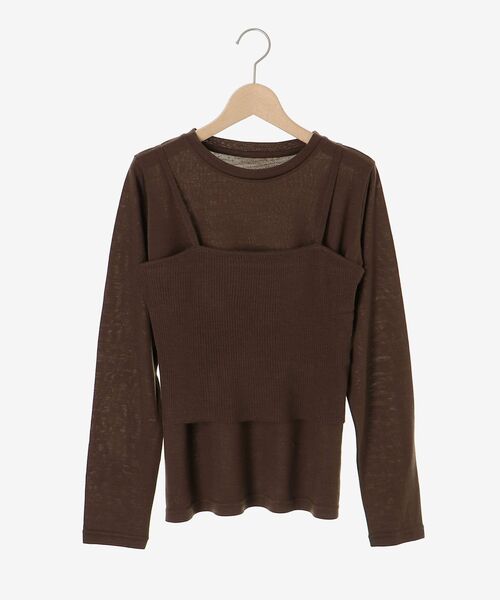 le.coeur blanc(ルクールブラン)の「《手洗い可能》ニットプルオーバー×ビスチェセット(ニット/セーター・レディース・ブラック/チャコールグレー/ブラウン・38)」の15枚目の写真