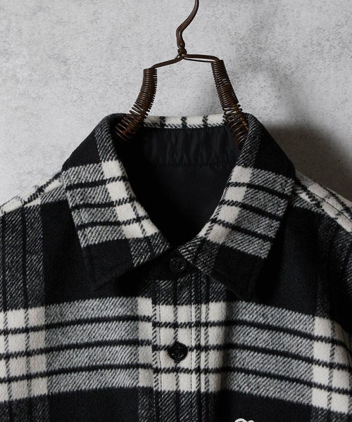 NUMBER (N)INE（ナンバーナイン）の「W/T LARGE PLAID MELTON BACK FELT LOGO CPO SHIRT / ウール ブレンド チェック バックフェルト ロゴ CPO シャツ（シャツ/ブラウス・メンズ・ホワイト/ブラウン/ダークオレンジ・2/3/4）」の13枚目の写真