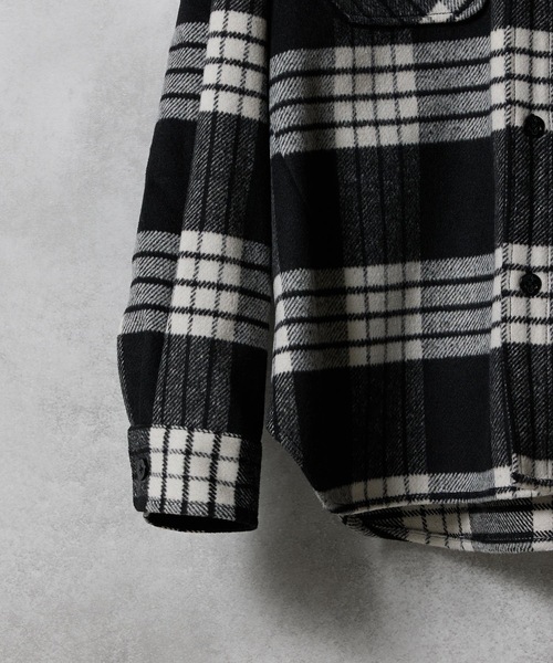 NUMBER (N)INE（ナンバーナイン）の「W/T LARGE PLAID MELTON BACK FELT LOGO CPO SHIRT / ウール ブレンド チェック バックフェルト ロゴ CPO シャツ（シャツ/ブラウス・メンズ・ホワイト/ブラウン/ダークオレンジ・2/3/4）」の15枚目の写真