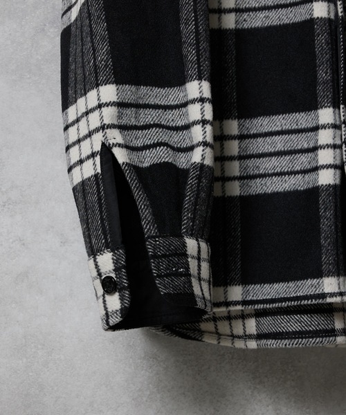 NUMBER (N)INE（ナンバーナイン）の「W/T LARGE PLAID MELTON BACK FELT LOGO CPO SHIRT / ウール ブレンド チェック バックフェルト ロゴ CPO シャツ（シャツ/ブラウス・メンズ・ホワイト/ブラウン/ダークオレンジ・2/3/4）」の16枚目の写真