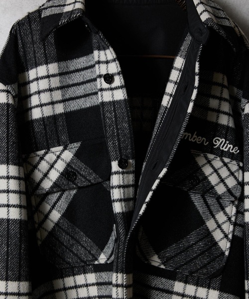 NUMBER (N)INE（ナンバーナイン）の「W/T LARGE PLAID MELTON BACK FELT LOGO CPO SHIRT / ウール ブレンド チェック バックフェルト ロゴ CPO シャツ（シャツ/ブラウス・メンズ・ホワイト/ブラウン/ダークオレンジ・2/3/4）」の18枚目の写真