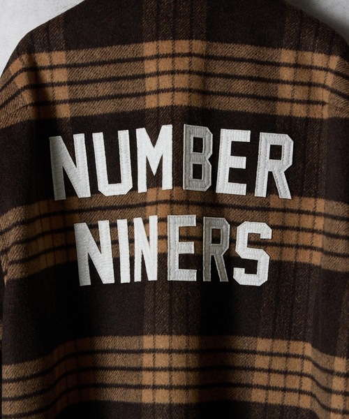 NUMBER (N)INE（ナンバーナイン）の「W/T LARGE PLAID MELTON BACK FELT LOGO CPO SHIRT / ウール ブレンド チェック バックフェルト ロゴ CPO シャツ（シャツ/ブラウス・メンズ・ホワイト/ブラウン/ダークオレンジ・2/3/4）」の9枚目の写真