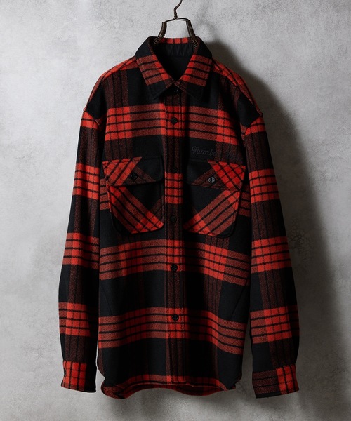 NUMBER (N)INE（ナンバーナイン）の「W/T LARGE PLAID MELTON BACK FELT LOGO CPO SHIRT / ウール ブレンド チェック バックフェルト ロゴ CPO シャツ（シャツ/ブラウス・メンズ・ホワイト/ブラウン/ダークオレンジ・2/3/4）」の10枚目の写真