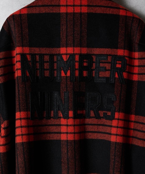 NUMBER (N)INE（ナンバーナイン）の「W/T LARGE PLAID MELTON BACK FELT LOGO CPO SHIRT / ウール ブレンド チェック バックフェルト ロゴ CPO シャツ（シャツ/ブラウス・メンズ・ホワイト/ブラウン/ダークオレンジ・2/3/4）」の12枚目の写真