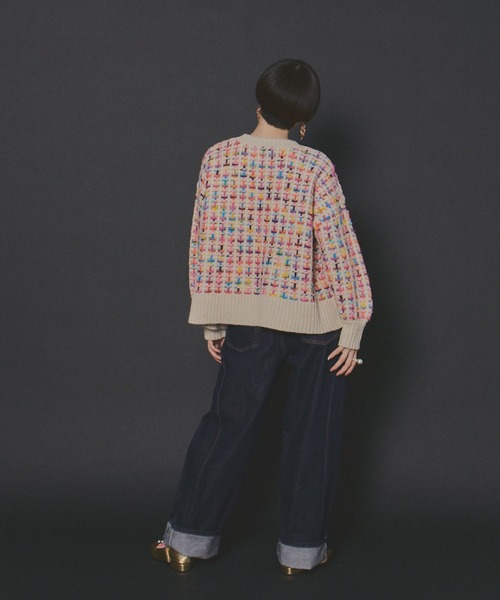 manana suerte（マニャーナスエルテ）の「マルチカラーツイードニット（ニット/セーター・レディース・アイボリー/ブラック・FREE）」の14枚目の写真