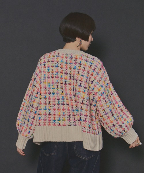 manana suerte（マニャーナスエルテ）の「マルチカラーツイードニット（ニット/セーター・レディース・アイボリー/ブラック・FREE）」の20枚目の写真