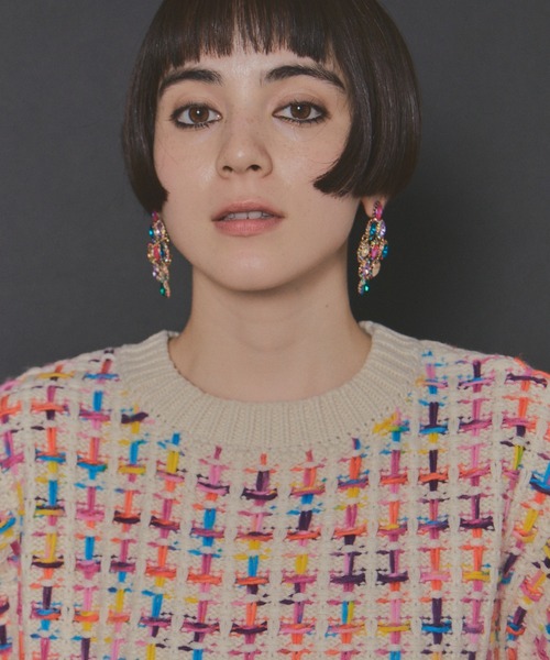 manana suerte（マニャーナスエルテ）の「マルチカラーツイードニット（ニット/セーター・レディース・アイボリー/ブラック・FREE）」の17枚目の写真