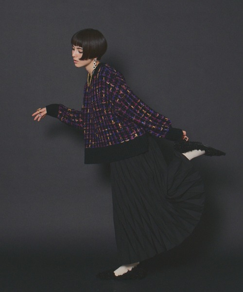 manana suerte（マニャーナスエルテ）の「マルチカラーツイードニット（ニット/セーター・レディース・アイボリー/ブラック・FREE）」の4枚目の写真