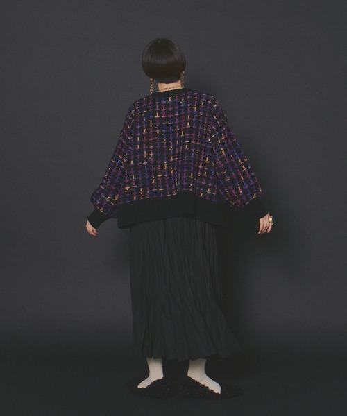 manana suerte（マニャーナスエルテ）の「マルチカラーツイードニット（ニット/セーター・レディース・アイボリー/ブラック・FREE）」の5枚目の写真