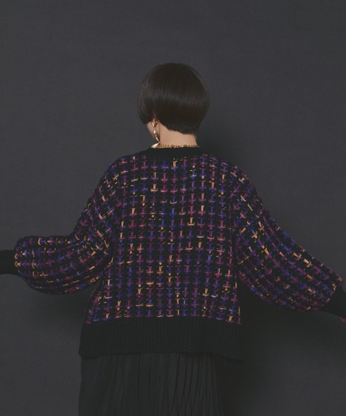 manana suerte（マニャーナスエルテ）の「マルチカラーツイードニット（ニット/セーター・レディース・アイボリー/ブラック・FREE）」の7枚目の写真