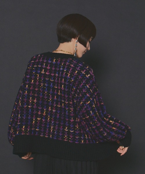 manana suerte（マニャーナスエルテ）の「マルチカラーツイードニット（ニット/セーター・レディース・アイボリー/ブラック・FREE）」の11枚目の写真