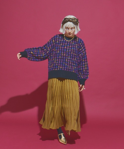 manana suerte（マニャーナスエルテ）の「マルチカラーツイードニット（ニット/セーター・レディース・アイボリー/ブラック・FREE）」の3枚目の写真