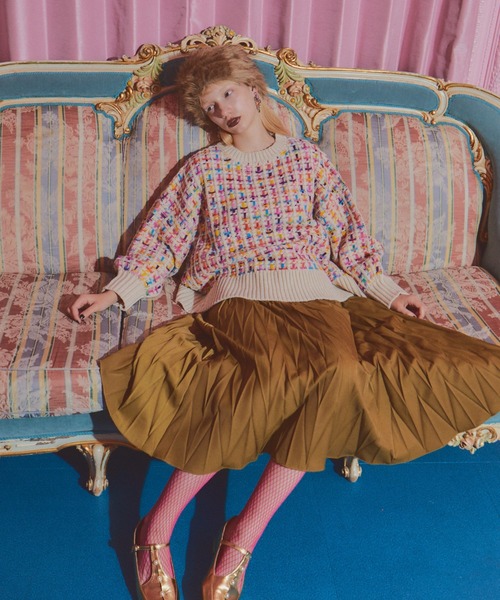 manana suerte（マニャーナスエルテ）の「マルチカラーツイードニット（ニット/セーター・レディース・アイボリー/ブラック・FREE）」の21枚目の写真