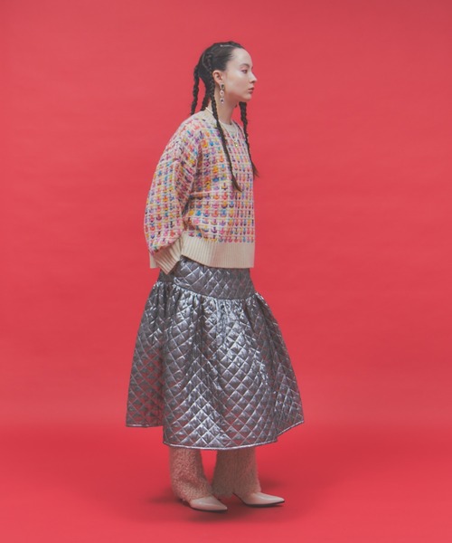 マルチカラーツイードニット（ニット/セーター）｜manana suerte