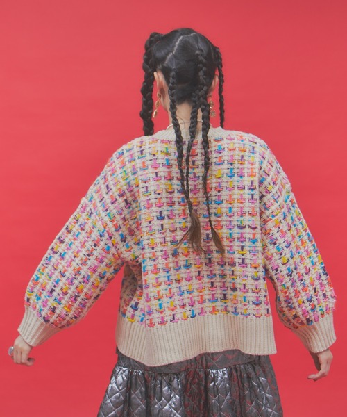 セール】マルチカラーツイードニット（ニット/セーター）｜manana