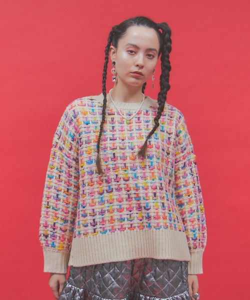 セール】マルチカラーツイードニット（ニット/セーター）｜manana