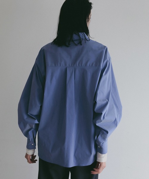 MANOF(マノフ)の「RANDOM TUCK SHIRTS(シャツ/ブラウス・レディース・ブラック/ブルー/ホワイト・M/S)」の11枚目の写真