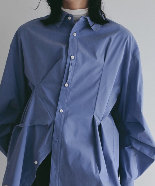 MANOF(マノフ)の「RANDOM TUCK SHIRTS(シャツ/ブラウス・レディース・ブラック/ブルー/ホワイト・M/S)」の15枚目の写真