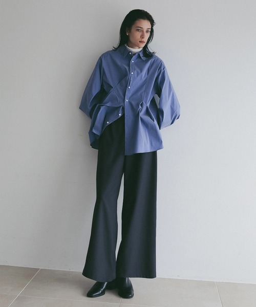 MANOF(マノフ)の「RANDOM TUCK SHIRTS(シャツ/ブラウス・レディース・ブラック/ブルー/ホワイト・M/S)」の18枚目の写真