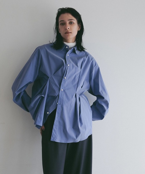 MANOF(マノフ)の「RANDOM TUCK SHIRTS(シャツ/ブラウス・レディース・ブラック/ブルー/ホワイト・M/S)」の10枚目の写真