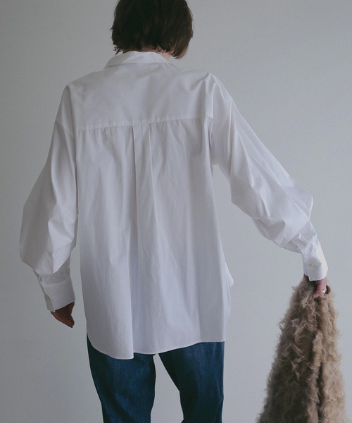 MANOF(マノフ)の「RANDOM TUCK SHIRTS(シャツ/ブラウス・レディース・ブラック/ブルー/ホワイト・M/S)」の7枚目の写真