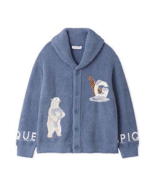 【HOMME】 パウダーノルディック DOGジャガードカウチン L 新品タグ付 HOMME】 パウダーノルディック DOGジャガードカウチン(カーディガン