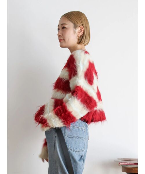 Ungrid(アングリッド)の「シャギーボーダールーズニット(ニット/セーター・レディース・グリーン/レッド/ブラック・FREE)」の18枚目の写真