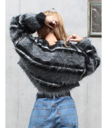 Ungrid | シャギーボーダールーズニット(ニット/セーター)