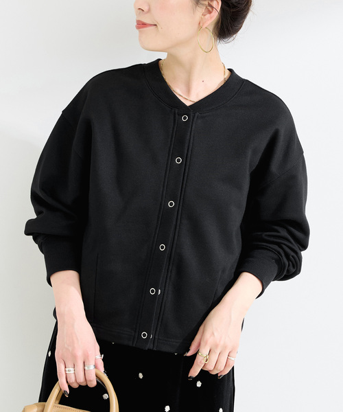 Simplicite(サンプリシテ)の「ウォッシャブル / 2WAYスウェットカーディガン(カーディガン/ボレロ・レディース・レッド/ホワイト/ブラック・FREE)」の1枚目の写真