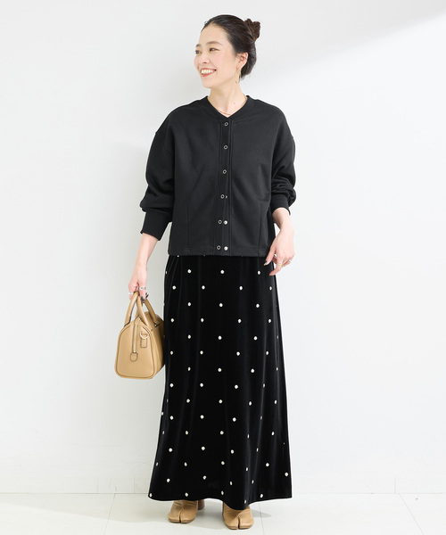 Simplicite(サンプリシテ)の「ウォッシャブル / 2WAYスウェットカーディガン(カーディガン/ボレロ・レディース・レッド/ホワイト/ブラック・FREE)」の4枚目の写真