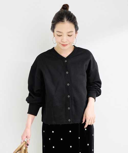 Simplicite(サンプリシテ)の「ウォッシャブル / 2WAYスウェットカーディガン(カーディガン/ボレロ・レディース・レッド/ホワイト/ブラック・FREE)」の7枚目の写真