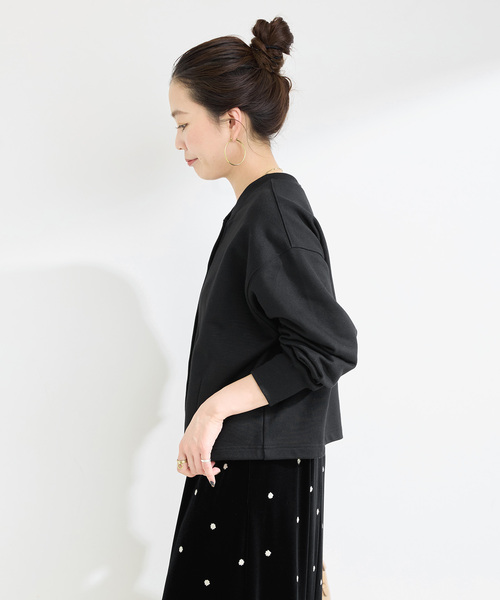 Simplicite(サンプリシテ)の「ウォッシャブル / 2WAYスウェットカーディガン(カーディガン/ボレロ・レディース・レッド/ホワイト/ブラック・FREE)」の8枚目の写真