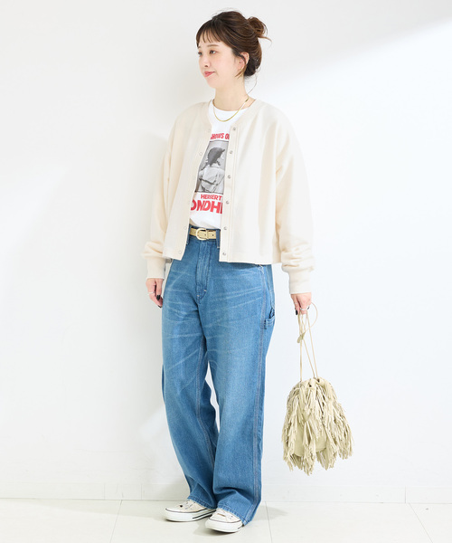 Simplicite(サンプリシテ)の「ウォッシャブル / 2WAYスウェットカーディガン(カーディガン/ボレロ・レディース・レッド/ホワイト/ブラック・FREE)」の11枚目の写真