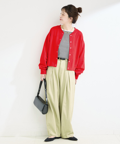 Simplicite(サンプリシテ)の「ウォッシャブル / 2WAYスウェットカーディガン(カーディガン/ボレロ・レディース・レッド/ホワイト/ブラック・FREE)」の17枚目の写真