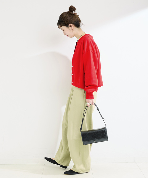 Simplicite(サンプリシテ)の「ウォッシャブル / 2WAYスウェットカーディガン(カーディガン/ボレロ・レディース・レッド/ホワイト/ブラック・FREE)」の18枚目の写真