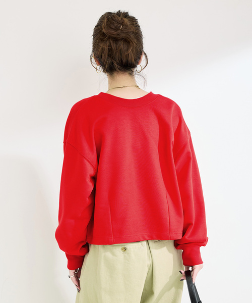 Simplicite(サンプリシテ)の「ウォッシャブル / 2WAYスウェットカーディガン(カーディガン/ボレロ・レディース・レッド/ホワイト/ブラック・FREE)」の22枚目の写真