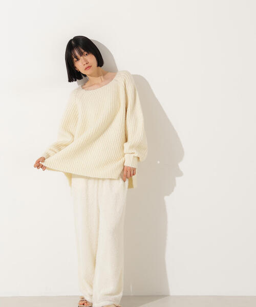 N.(N. Natural Beauty Basic)(エヌエヌナチュラルビューティーベーシック)の「【PS/低身長サイズ】フェザータッチワイドパンツ(その他パンツ・レディース・ブラック/オフホワイト・P/S/MEDIUM)」の11枚目の写真