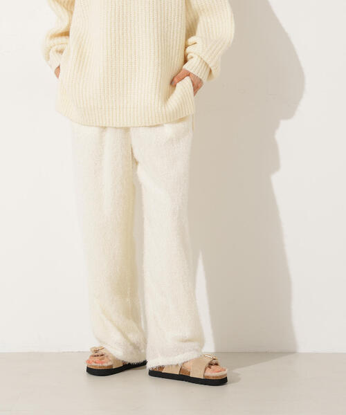N.(N. Natural Beauty Basic)(エヌエヌナチュラルビューティーベーシック)の「【PS/低身長サイズ】フェザータッチワイドパンツ(その他パンツ・レディース・ブラック/オフホワイト・P/S/MEDIUM)」の10枚目の写真
