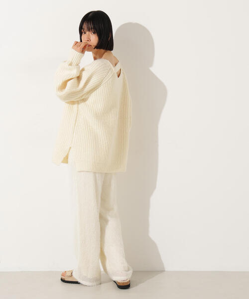 N.(N. Natural Beauty Basic)(エヌエヌナチュラルビューティーベーシック)の「【PS/低身長サイズ】フェザータッチワイドパンツ(その他パンツ・レディース・ブラック/オフホワイト・P/S/MEDIUM)」の13枚目の写真